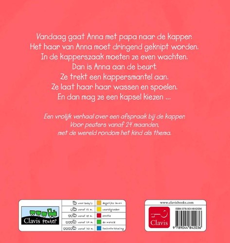 Clavis kinderboek Anna bij de kapper - prentenboek peuters 2+-2