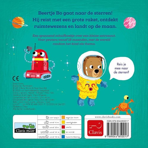 Clavis Beertje Bo Raumrakete Schiebebuch für Kleinkinder-2