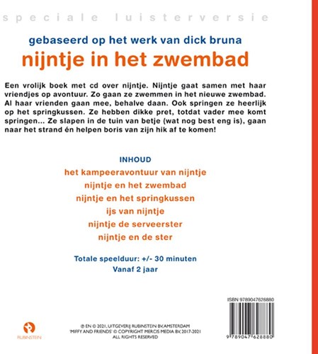 Mercis Nijntje kinderboek zwembad luisterboek met CD 3 jaar+-2