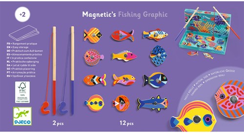 Djeco JEUX  EDUCATIFS BOIS - PÊCHES MAGNETIQUES Fishing Graphic - FSC 100%