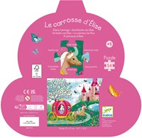 Djeco PUZZLES - PUZZLES SILHOUETTES Le carrosse d'Elise - 54 pcs - FSC MIX