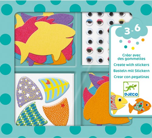 Djeco LES PETITS CADEAUX DES PETITS - STICKERS J'aime les poissons - FSC MIX (PACKAGING)