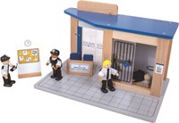 Tidlo Polizeistation Holzspielzeug mit Zubehör - Polizei Thema-2