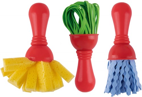 APLI Kids Maxi Pinsel - Schwamm und EVA Malpinsel Set 3 Stück-2