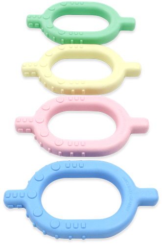ARK Therapeutic baby bijtspeeltje grabber lichtblauw zacht kunststof Kauwtool voor baby's met een gladde en getextureerde kant, vanaf 5 maanden onder toezicht.-2