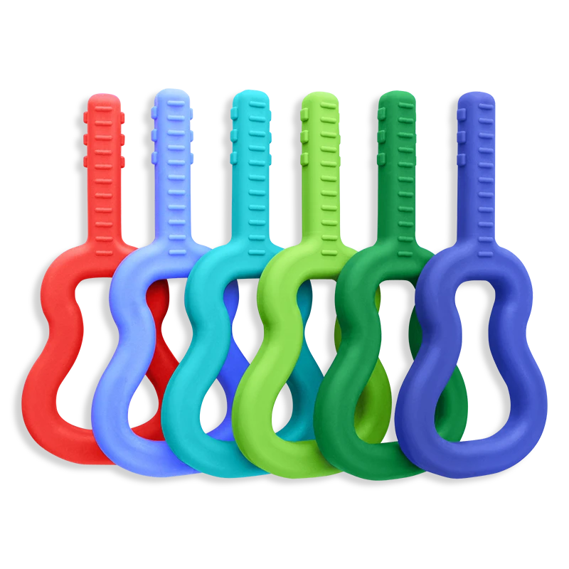 ARK Therapeutic kauwspeelgoed gitaar sensorisch hulpmiddel XT medium Langwerpige, getextureerde handkauwtool in gitaarvorm voor de kiezen achterin de mond, kinderen en volwassenen.-2