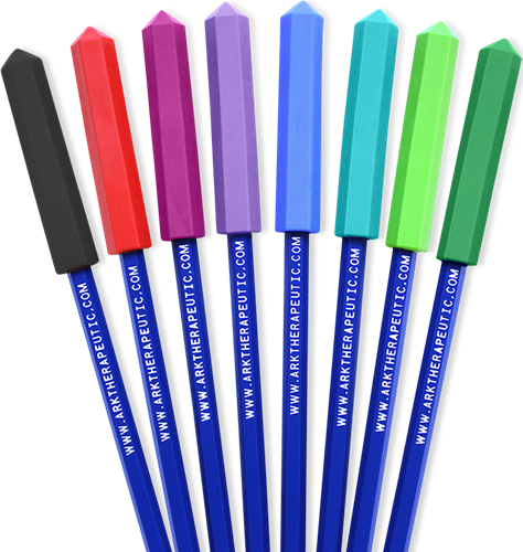 ARK Therapeutic kauwbare potloodtopper sensorisch speelgoed blauw Kauwbare potloodtopper in edelsteenvorm die pen- of potloodkauwen vervangt, voor kinderen en volwassenen.-2