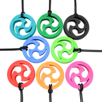 ARK Therapeutic kauwsieraad Ninja Star rood voor kinderen en volwassenen Modern kauwsieraad geïnspireerd op een werpster, voor wie graag met de voortanden kauwt.-2