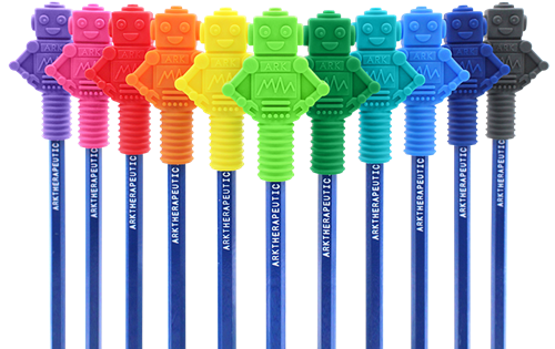 ARK Therapeutic kauwbare potloodtopper RoboChew limegroen sensorisch speelgoed Robotvormige potloodtopper met veel textuur, ideaal voor sensorische zoekers.-2