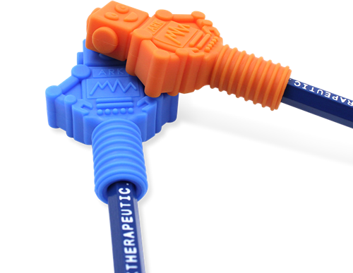ARK Therapeutic kauwbare potloodtopper RoboChew teal sensorisch speelgoed Robotvormige potloodtopper met veel textuur, ideaal voor sensorische zoekers.-3