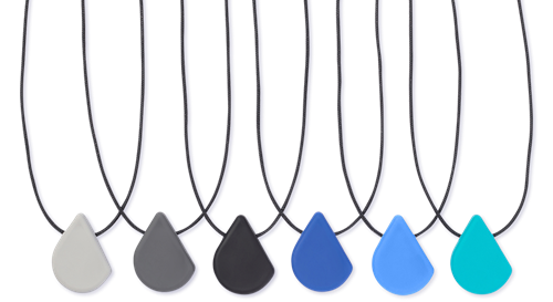 ARK Therapeutic kauwketting teardrop blauw XXT sensorisch speelgoed Kleine, discrete druppelvormige kauwketting die eruitziet als gewone sieraden.-2