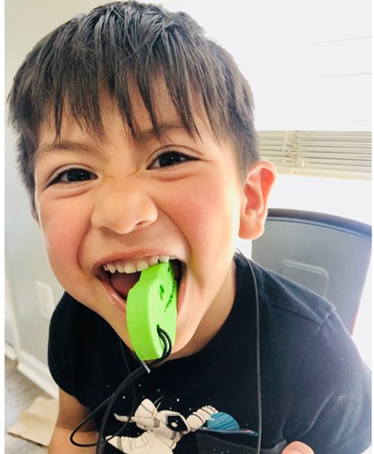 ARK Therapeutic kauwketting Dino-Bite sensorisch speelgoed limegroen XT Stevige, brede kauwketting in T-Rex-vorm, geliefd bij dinofans, voor kinderen en volwassenen.-3