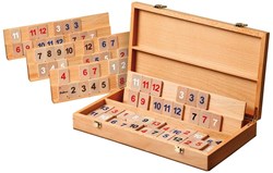 Philos Rummy houten spel in luxe houten cassette - familiespel