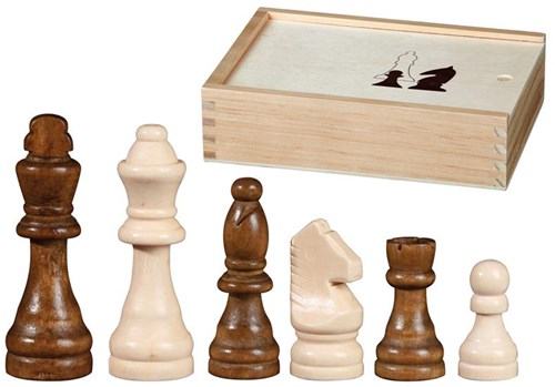 Philos schaakstukken Otto I - houten schaakspel set met opbergdoos