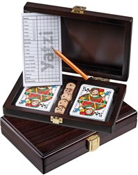 Philos Rommé, Set Speelkaarten met Dobbelsteen Set (5 stuks) en Yatzi