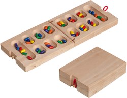 Philos reisspel Kalaha Mini - strategisch houten spel voor onderweg