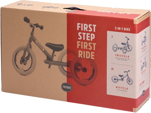 Trybike loopfiets 2-in-1 staal - Zwart - Kinderfiets - 12 inch Trybike steel 2-in-1, all black edition-3