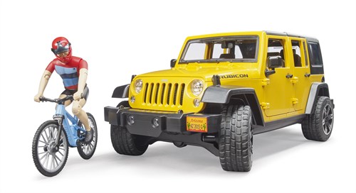Bruder Jeep Wrangler Rubicon Unlimited Spielzeugauto mit Mountainbike-2