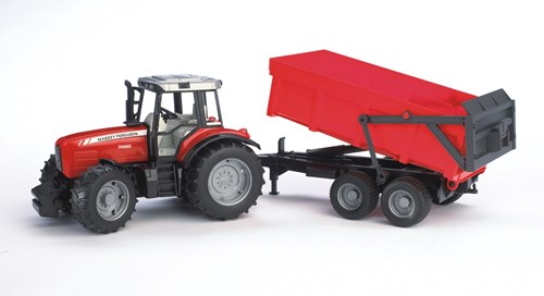 Bruder Traktor Massey Ferguson Spielzeug mit Anhänger Bauernhof