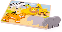 BigJigs houten puzzel Safari - educatief speelgoed 5 stukjes