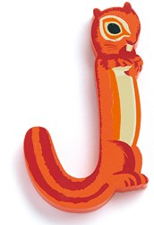 Djeco houten letter J dieren - kleurrijke kinderkamer decoratie