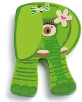 Djeco houten letter R - dieren letter voor kinderkamer decoratie