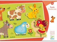 Djeco houten puzzel Coucou cow - boerderij dieren FSC hout-3