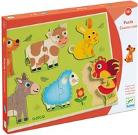 Djeco houten puzzel Coucou cow - boerderij dieren FSC hout-2