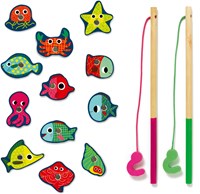 Djeco visspel Fishing Colour - FSC houten magnetisch spel-2