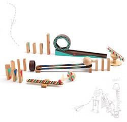 Djeco houten kettingreactie speelgoed Zig & Go Roll 28 stuks FSC