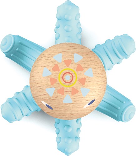 Djeco Babyspielzeug Beißring BabySquidi - FSC Holz und Silikon-2