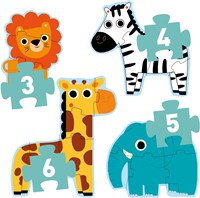 Djeco Puzzle-Set Dschungeltiere - Lernpuzzles aus FSC Karton-2