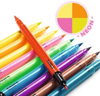 Djeco viltstiften 10 kleuren dubbele punt brush pens - pop