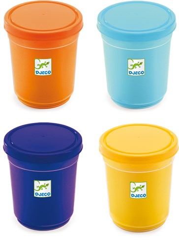 Djeco Knete 4 Töpfe Modelliermasse Nature - extra weiches kreatives Spielzeug