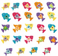 Djeco Sticker Bastelset Fische - Kreatives Collage Set für Kinder