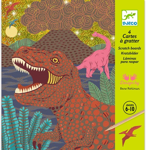 Djeco Kratzbilder Dinosaurier Bastelset - FSC Papier-3