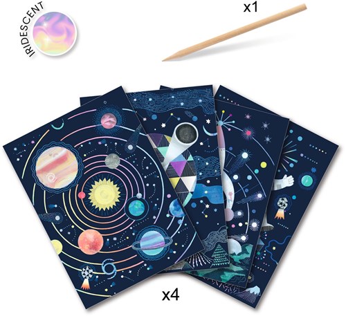 Djeco krastekeningen Cosmic mission - creatieve ruimte knutselset-2