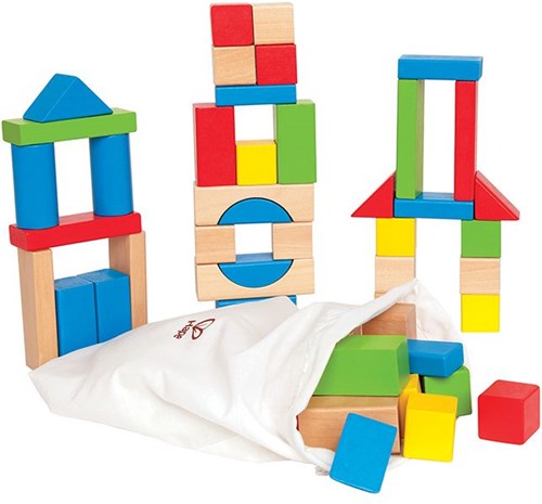 Hape houten stapelblokken 50-delig kleurrijk bouwspeelgoed-2