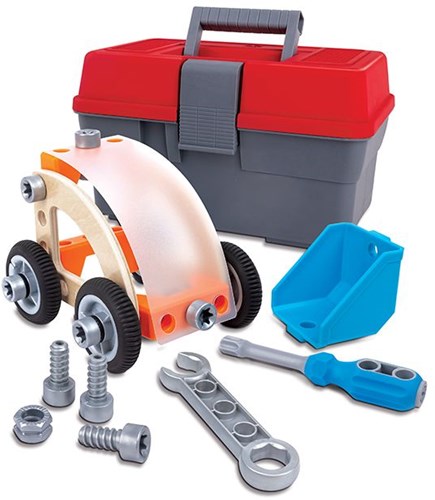 Hape Bauspielzeug Build n Drive Auto Set - Lernspielzeug für Kinder