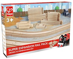 Hape houten treinbanen set - Super Expansion Rail Pack - 24-delig