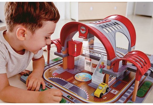 Hape houten treinbaan centraal station - Grand City Station speelgoed-3
