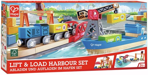 Hape Hafen Spielzeugset - Lift & Load Harbour Set - Hafen Spielset-2
