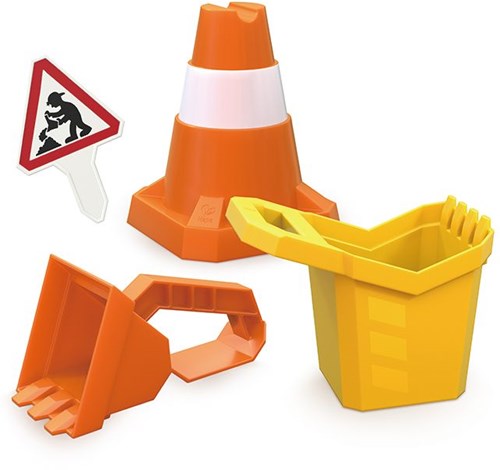 Hape Sandspielzeug-Set Baustelle - buntes Bauspielzeug für draußen