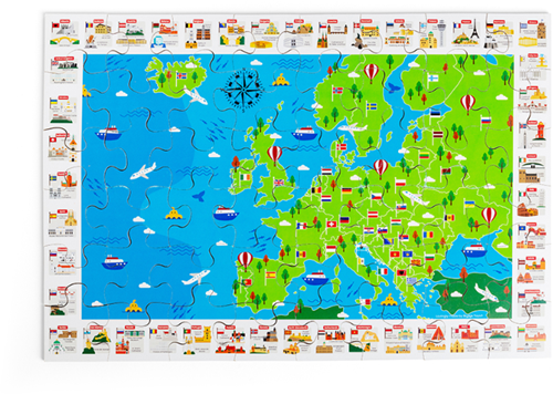 BigJigs vloerpuzzel Europese bezienswaardigheden educatief karton-2