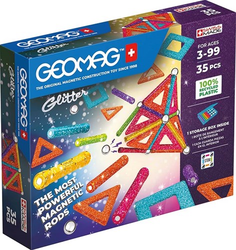 Geomag magnetisches Konstruktionsspielzeug Glitter recycelte Panels - 35 Stück