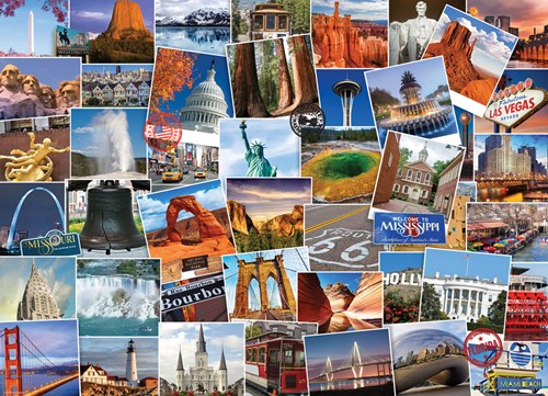 Eurographics puzzel Globetrotter USA - 1000 stukjes karton
