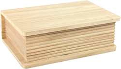 Playwood houten opbergboek knutselbox 20x14,1x6,9 cm decoratie