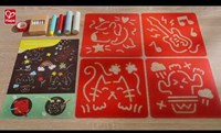 Hape Kreide und Schablonen Kunst Set Kinder Zeichnen Kreativ-2