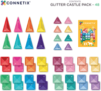 Connetix magnetisch speelgoed glitter kasteel set 48 stuks bouwplezier-3