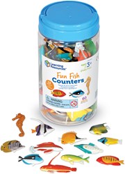 Learning Resources Zählspielzeug Fun Fish Counters Set mit 60 Stück